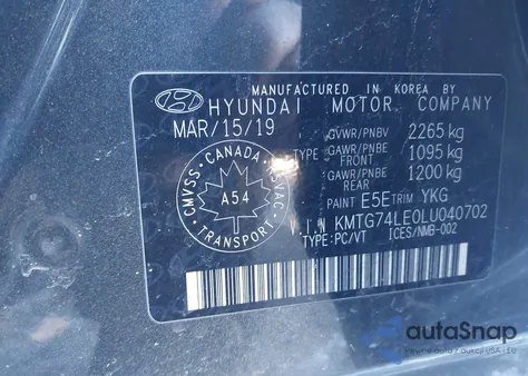 2020 Genesis G70 3.3T Sport Awd from USA, damaged, VIN KMTG74LE0LU040702